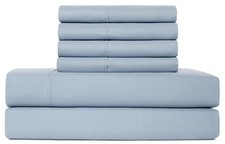 Queen Sheets Set 6 Piece Cooling Bed Sheets with 4 Envelope Pillowcases Soft ...