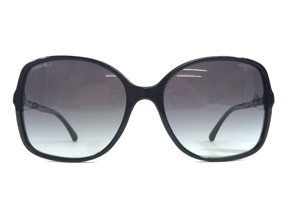 Gafas de sol Chanel 5210-Q-A c.1663/S6 tejido negro rosa cuero cadena brazo degradado Foto 2 de 4
