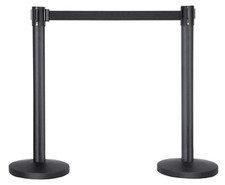 2 Absperrpfosten 2 m schwarz Airport Personen...