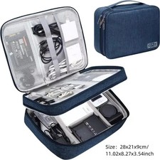 Portable Electronic Organizer Travel Cable Storage Bag Cord Case Accessories.