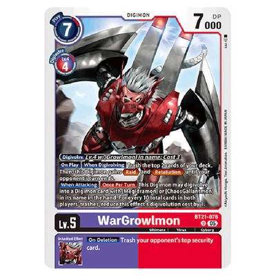 Digimon Card Game - World Convergence - WarGrowlmon - (U) - BT21-076