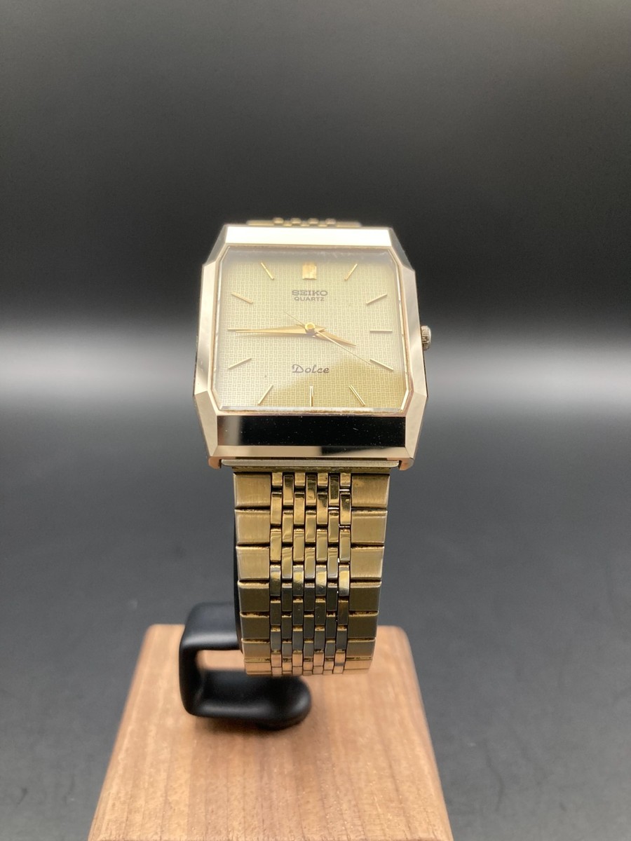 Exc+5] SEIKO Dolce 6030-5530 Mens Vintage Watch Quartz Gold Dial