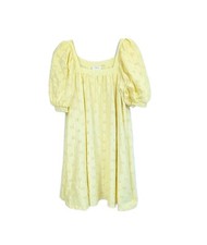 Maeve Anthropologie Dress Small Women New Puff Sleeve Square Neck yellow eyelet