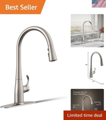 596-VS Simplice Kitchen Faucet - High Arch Pull Down Sprayer & 3-Spray Options