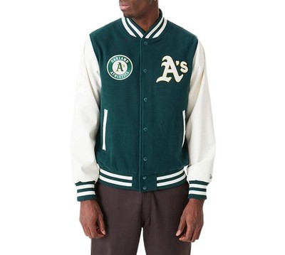 New Era Heritage Varsity Oakland Athletics College Jacke dunkelgrün 45014