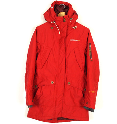DIDRIKSONS Women's Parka Jacket Size 36 S Hooded Insulated Red Polyamide