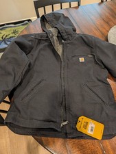 Women's Carhartt Sherpa Lined Duck Canvas Jacket - Size Small - Black - NWT