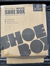 Stapelbare Schuhaufbewahrungsboxen transparent Kunststoff 11 Stück siehe Feder offen Box