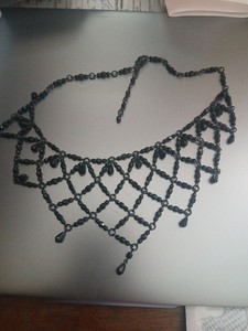 Black Bead Homemade Necklace.
