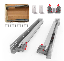 Zhuojun 1 Pair Soft Close Undermount Drawer Slides 15" 77 lb Load Capacity