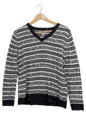 Croft & Barrow Pullover Gr. 38 Gestreift Schwarz Weiß