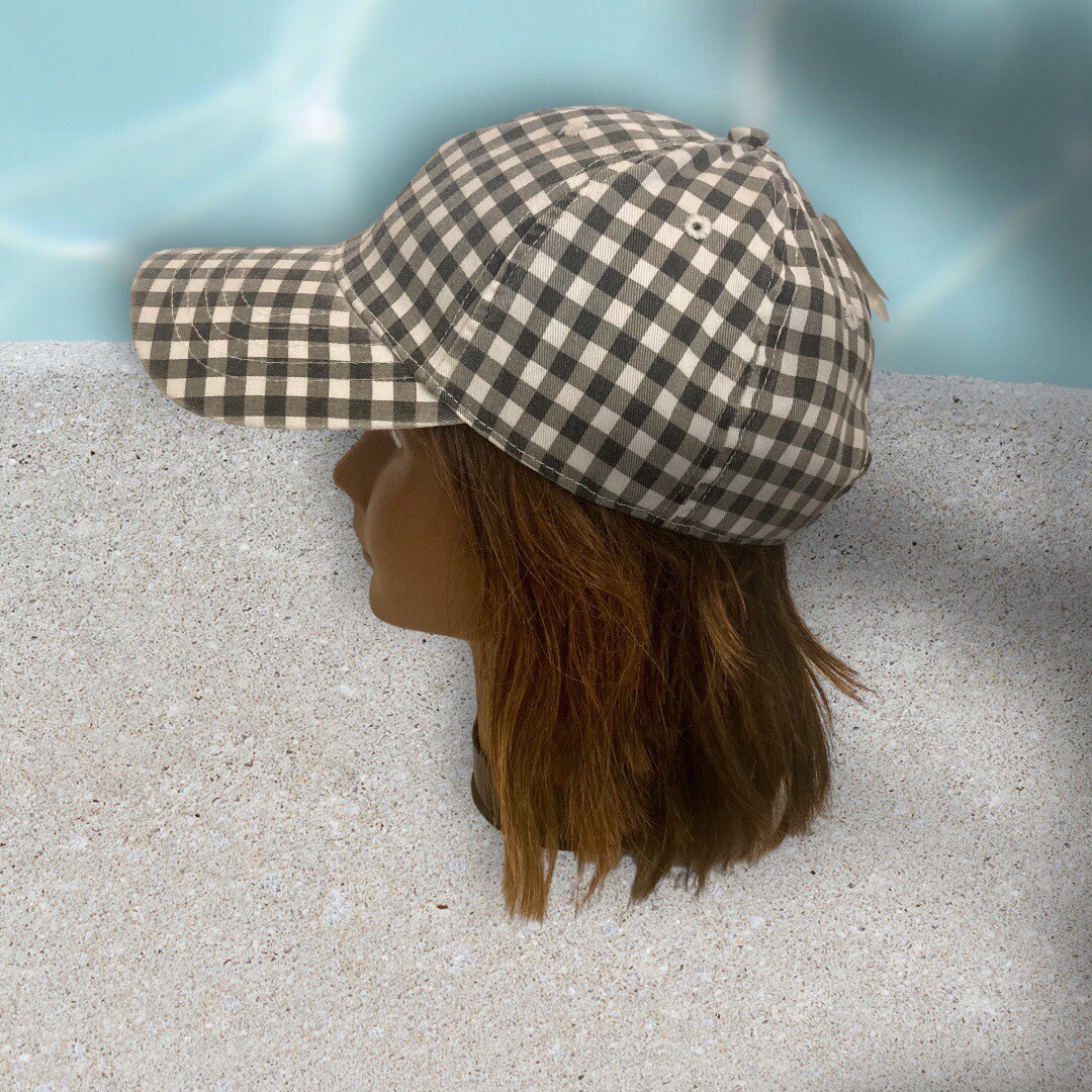 ◆EMIS◆ GINGHAM CHECK BALL CAPBLACK m1037_1477943 New Woman's Gingham Checked Black White Baseball Cap Hat | eBay