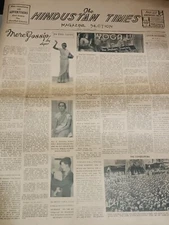 INDIA VINTAGE THE HINDUSTAN TIMES MAGAZINE SECTION IN NEWSPAPER FORMAT 1938