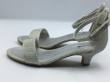 American Eagle Silver Metalic 2" Heels Ankle Strap Women's Size 6 Pageant Shoes