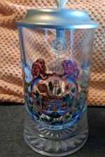 ..Glas-Bierkrug mit Zinndeckel "DAV Neu&ouml;tting-Alt&ouml;tting"