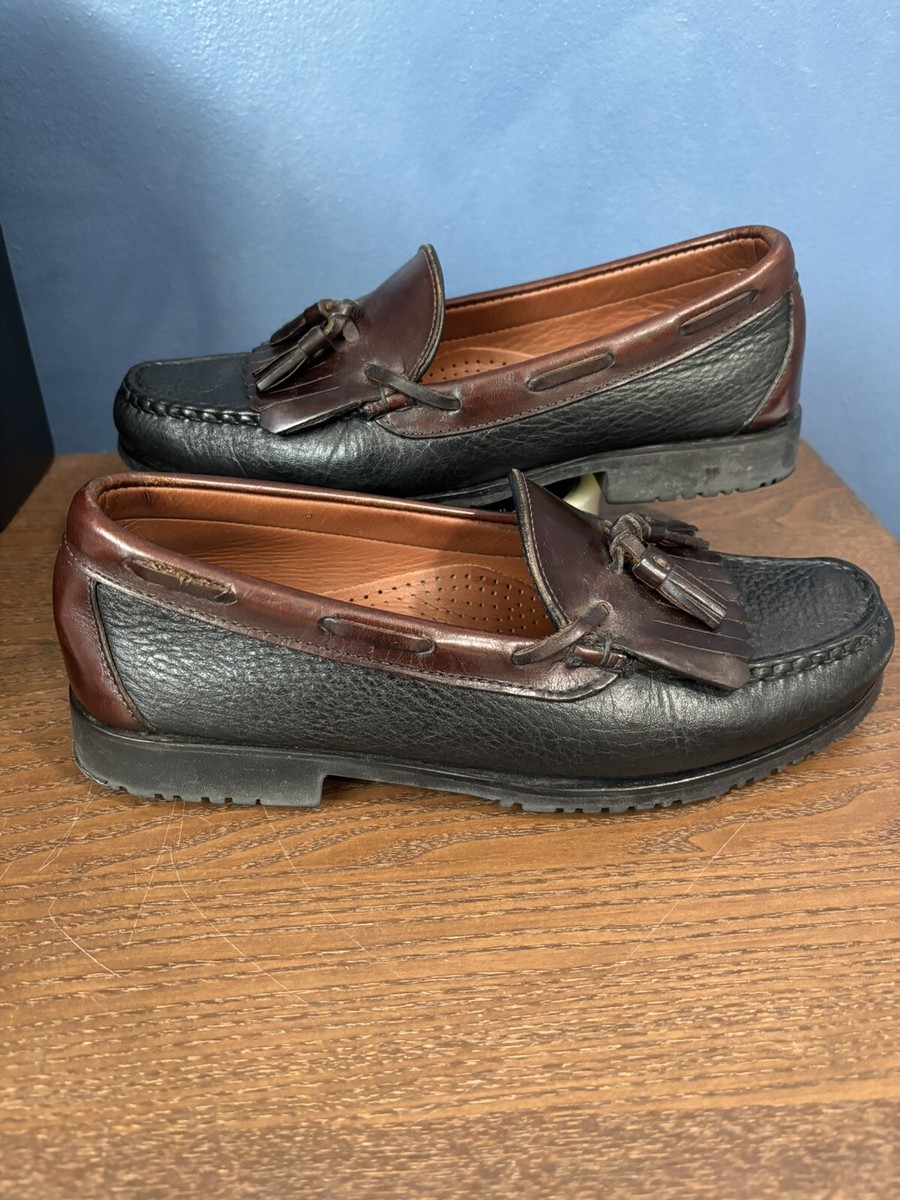 allen edmonds nashua loafers brown 9.5 d slip on leather Allen Edmonds Mens 9.5D Nashua Tassel Loafers- Moc Toe Tan  main image 2