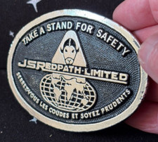 VTG Belt Buckle Safety Award "JSR Redpath-Limited" Metal 3.5" x2.5" Oval