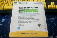 100 RISING COATED MINT FLAVOR SUGAR-FREE NICOTINE GUM 2mg, EXP 5-26, SEALED BOX