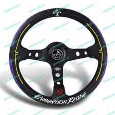 330mm Vertx Eva Leather 3 Deep Dish Steering Wheel Black Stitch For Omp Momo Nr