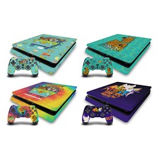 OFFICIAL SCOOBY-DOO GRAPHICS VINYL SKIN DECAL FOR PS4 SLIM CONSOLE  CONTROLLER