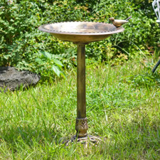 19-1/2 In. X 19-1/2 In. X 30 In. Polypropylene Bronze Birdbath 4-Piece NEW
