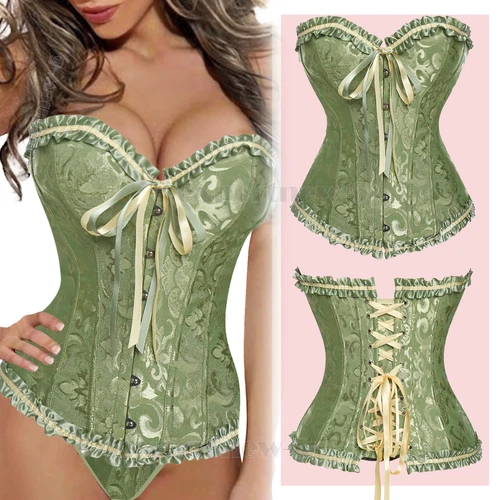 Bustier Corsé Top Mujeres Sobre Busto Con Cordones Cintura Deshuesada Entrenador Lencería Burlesca - Imagen 16 de 32