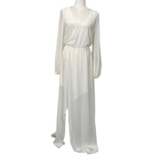 NWT Show Me Your MuMu Jocelyn White Wrap Bridesmaid Dress Size XXS Elastic Waist