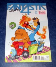 FANTASTIC FOUR 1 signed KATIE COOK cute animal variant MARVEL NOW 2014 COA THING