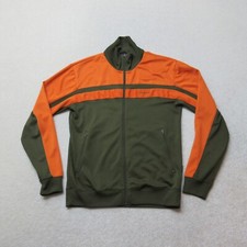 Dickies Track Jacket Womens Large Orange Olive Full Zip Casual Retro Sportswear