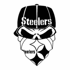Pittsburgh Steelers Skull Car Truck Window Vinyl Sticker NFL Football Decal