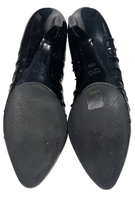 Prada Sz 10.5 (40 1/2) Black Pumps 2 in Heels Vernice Soft Nero