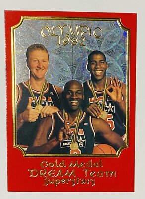 1993 Superstars Gold Medal Dream Team Olympic Michael Jordan Larry Bird  Magic
