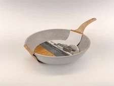 Natural Elements Woodstone Big Skillet/Frying Pan Nonstick Heavy Duty 12” Inch