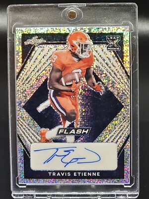 2021 Leaf Flash Navy Blue /75 Travis Etienne #BA-TE1 Rookie Auto RC