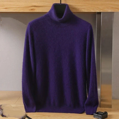 Herren Reiner Nerz Kaschmir Rollkragen Langarm Freizeit Pullover Unterhemden Tops - Bild 34 von 36