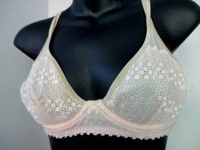 AERIE American Eagle Peach Unlined TRIANGLE LACE UNDERWIRE BRA Womens 36B NWOT