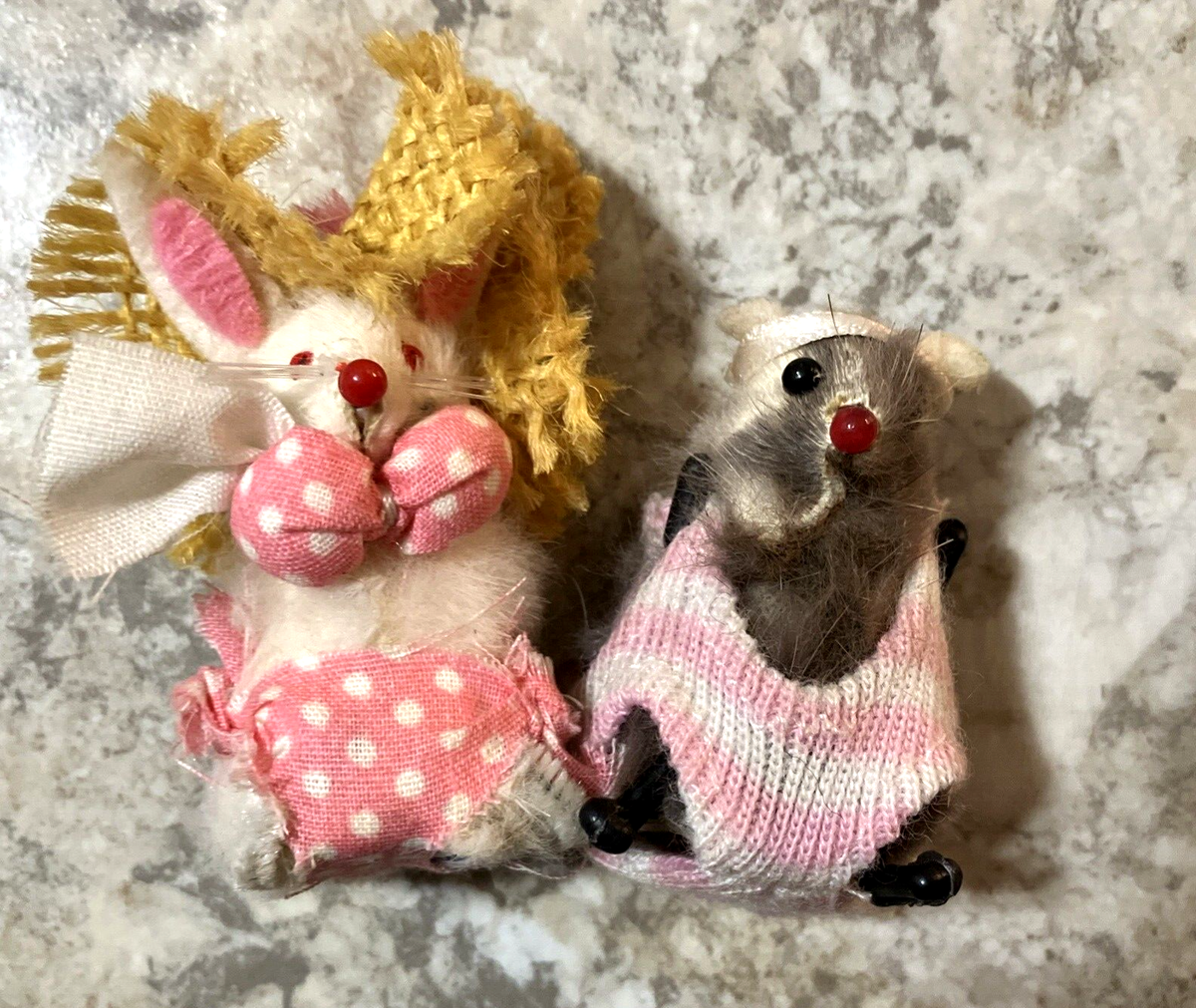 Original Fur Mouse and Rabbit West Germany Bikini Rabbit And Workout Mouse