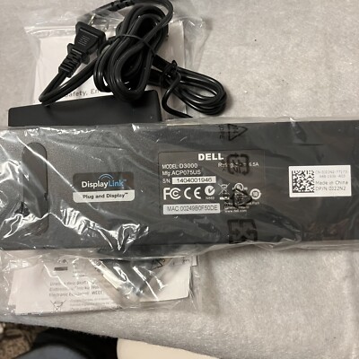 Dell D3000 SuperSpeed USB 3.0 Docking Station Genuine OEM | eBay