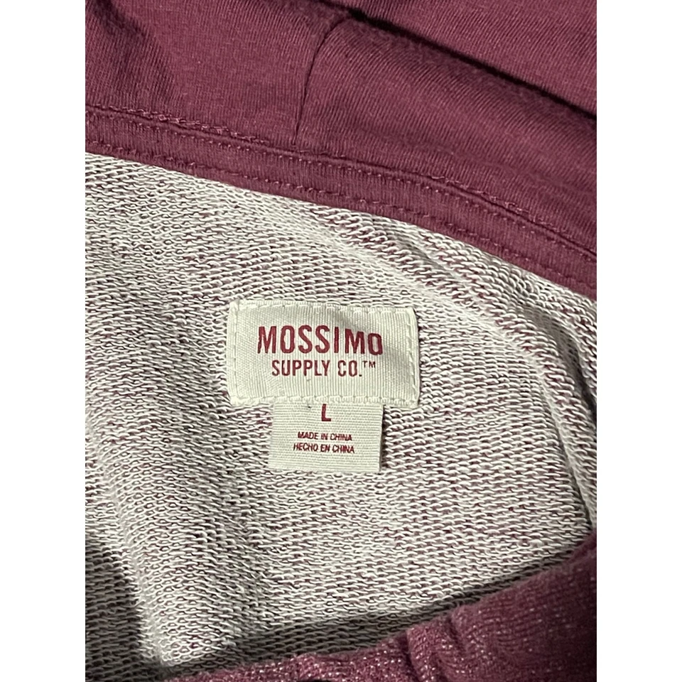 Camisa con Capucha Mossimo Talla Grande Granate Bolsillos Manga Corta Foto 3 de 4