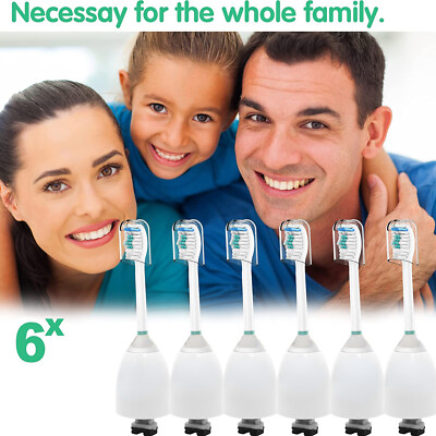 6 Pack Electric Toothbrush Heads Replacement for Sonicare Xtreme E-Series HX7001