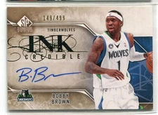 2009-10 SP Signature Bobb Brown INKCredible AUTO AUTOGRAPH 149/499 T-WOLVES