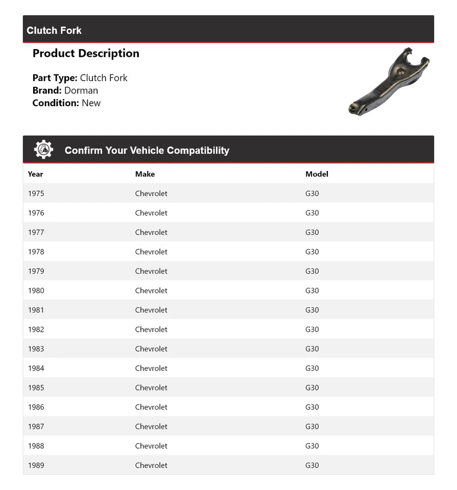 For 1975-1989 Chevrolet G30 Dorman Clutch Fork 1976 1977 1978 1979 1980 1981 - Image 2 of 4