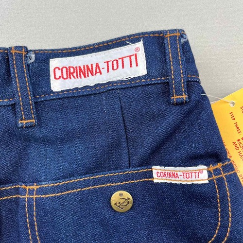 Vintage Corinna-Totti Blue Stretch Denim Jeans Girls 3/4 Dark Wash Canvas NWT - Picture 6 of 8