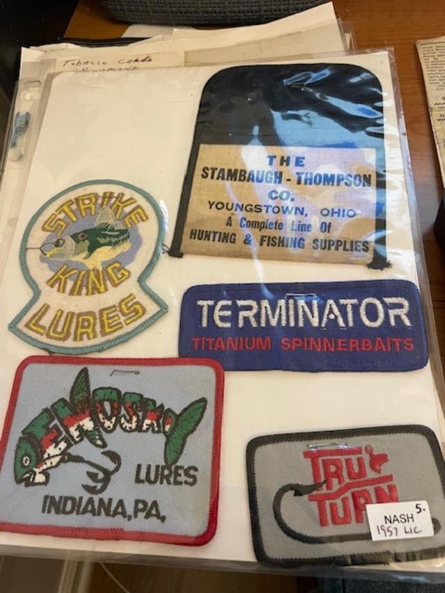 VINTAGE LOT OF 4 DIFFERENT FISHING PATCHES Plus Rare Stambaugh