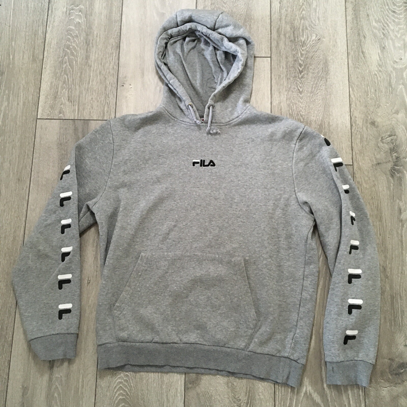 Felpa con cappuccio pullover grigia Fila taglia media