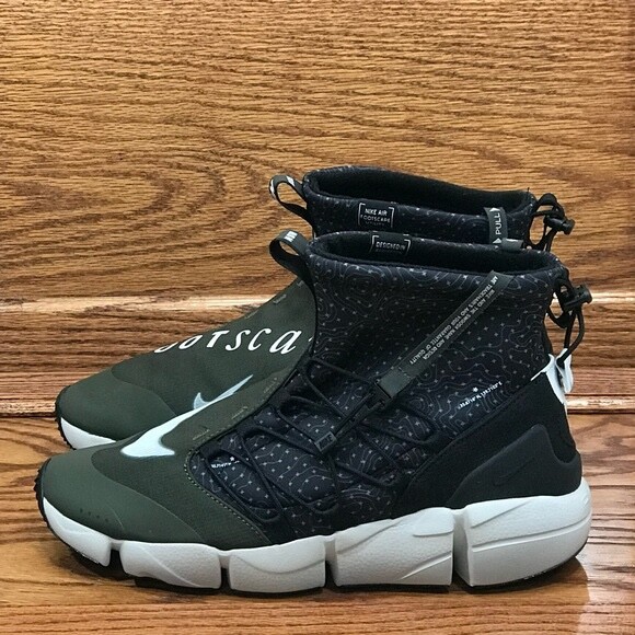 Nike Air Footscape Mid Utility Black White Cargo Khaki Shoes