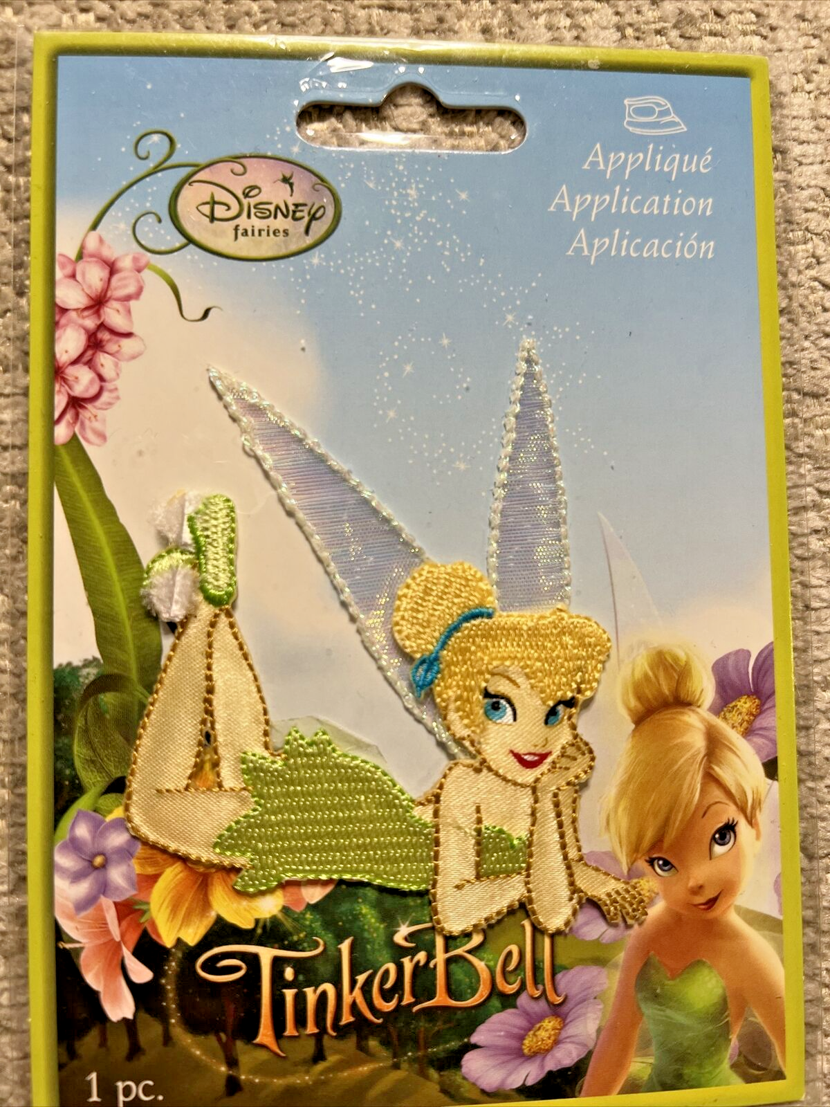 Disney Tinker Bell Laying Down Iron On Embroidered Applique Patch 3