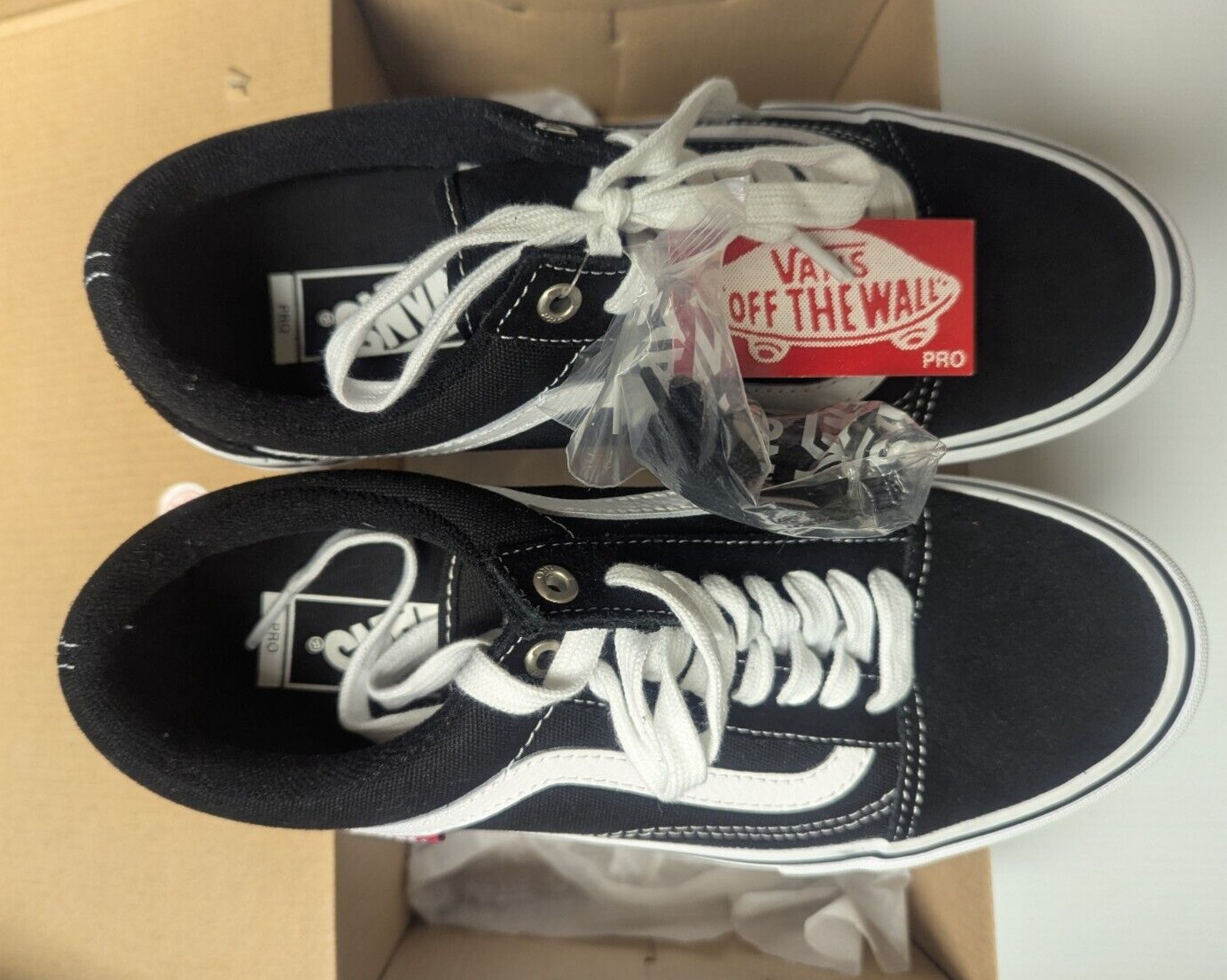 Vans Old Skool Pro Black White Men's Skate Size 8.5 Brand New Rare Red Label image 2