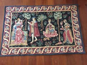 Vintage French Wove Tapestry Point De Merrins of France