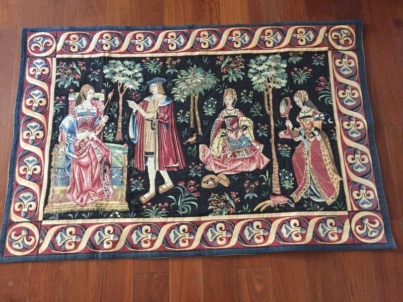 Vintage French Wove Tapestry Point De Merrins of France